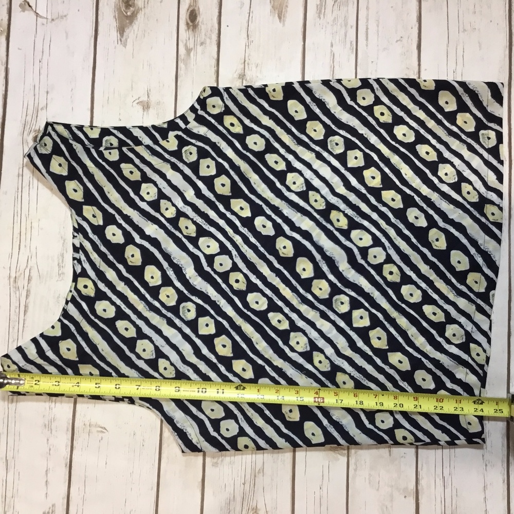 Vintage German Dark Blue Pale Yellow Tank Top Sz 8 - Picture 8 of 8